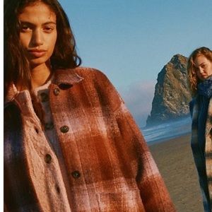 Madewell Brushed Plaid Knot Shirt Jacket